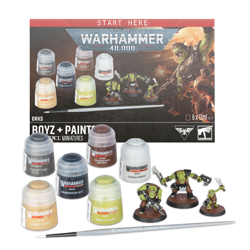 Orks Paint Starter Set Open & Painted Examples