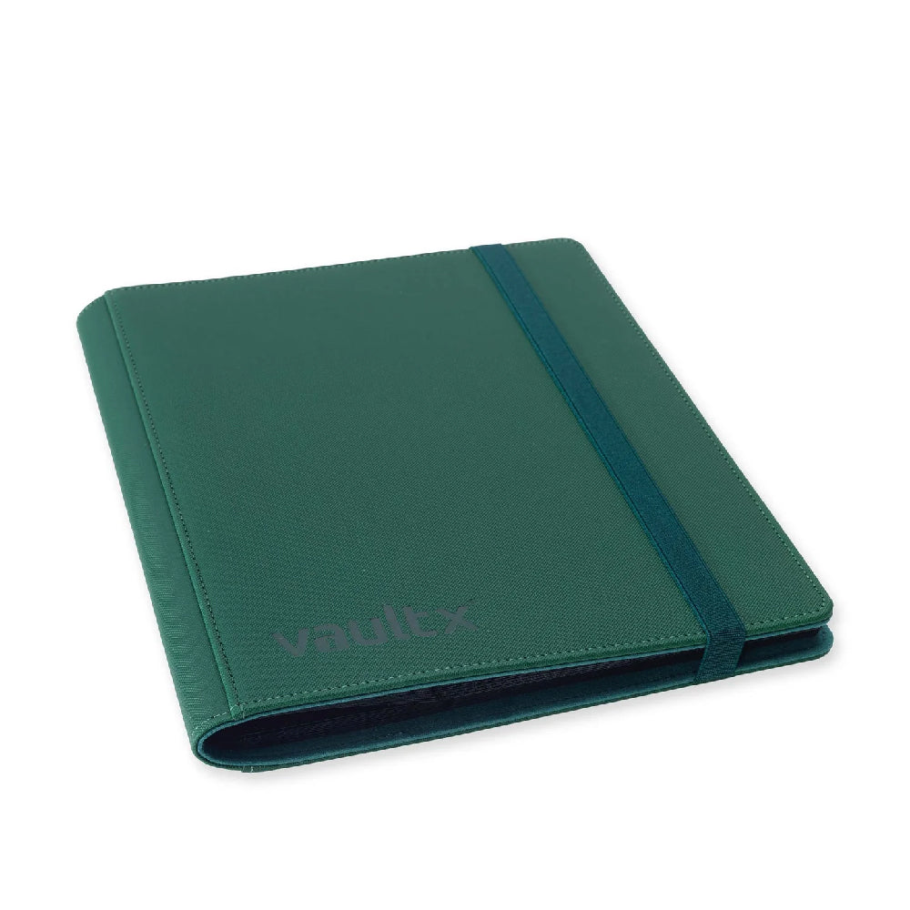 Forest Green Vaultx 9-Pocket Strap Binder Laid Flat