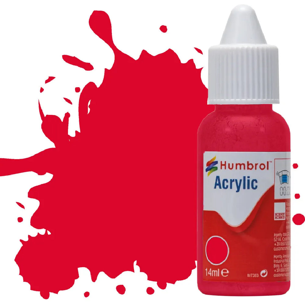 Humbrol Arrow Red Gloss Acrylic Hobby Paint 14ml Dropper Bottle