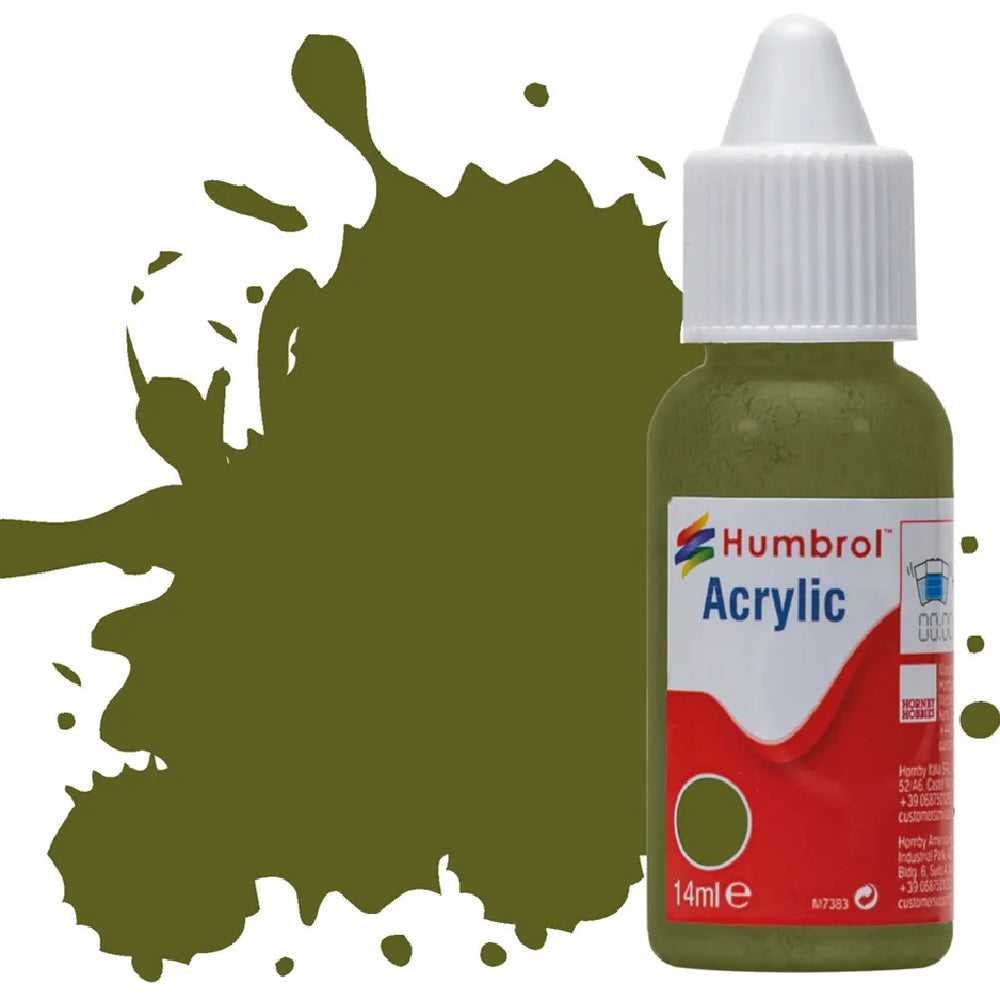 Humbrol Forest Green Matt Acrylic Hobby Paint 14ml Dropper Bottle