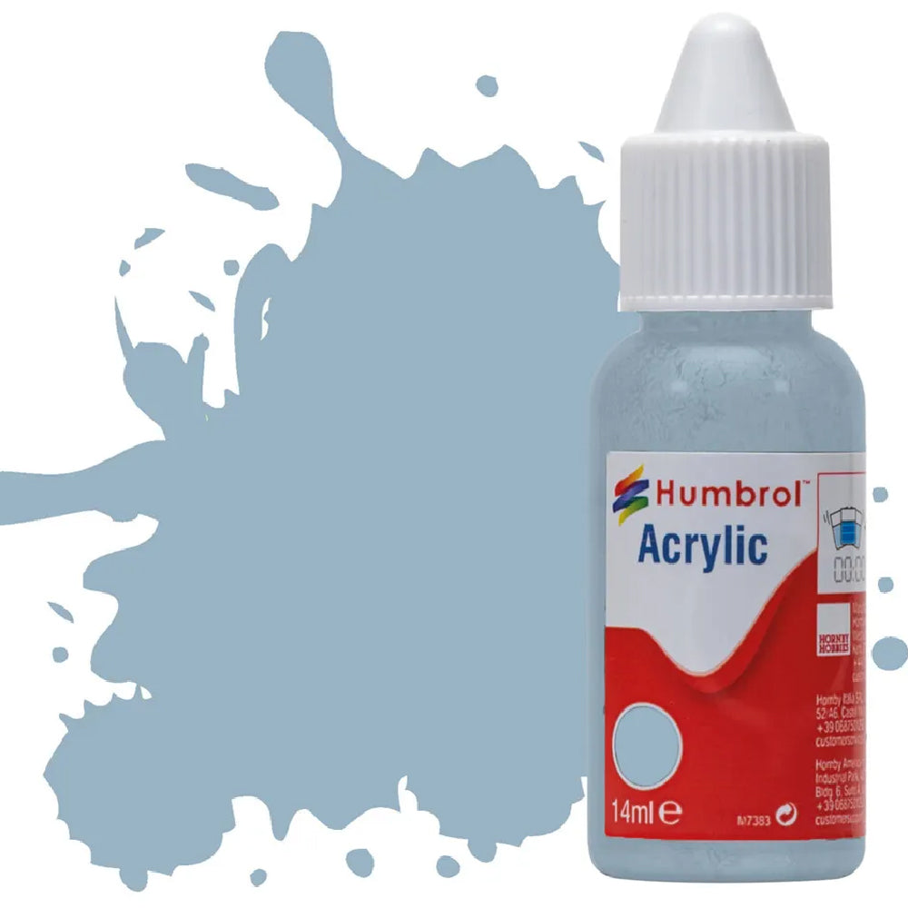Humbrol US Compass Grey Matt Acrylic Hobby Paint 14ml Dropper Bottle