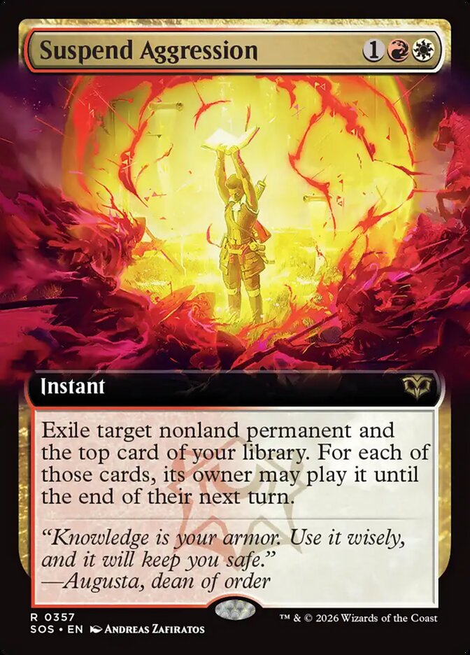 Suspend Aggression Secrets of Strixhaven Extended Art #357Card Front