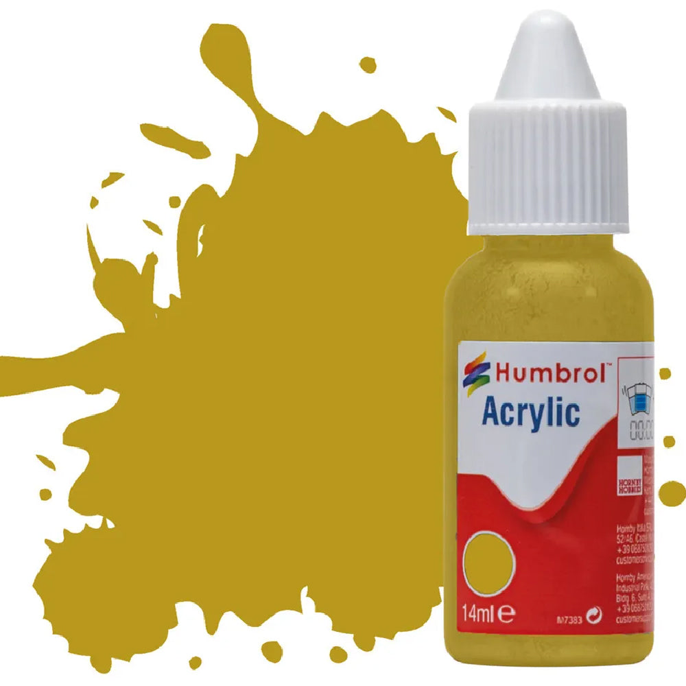 Humbrol Ochre Matt Acrylic Hobby Paint 14ml Dropper Bottle