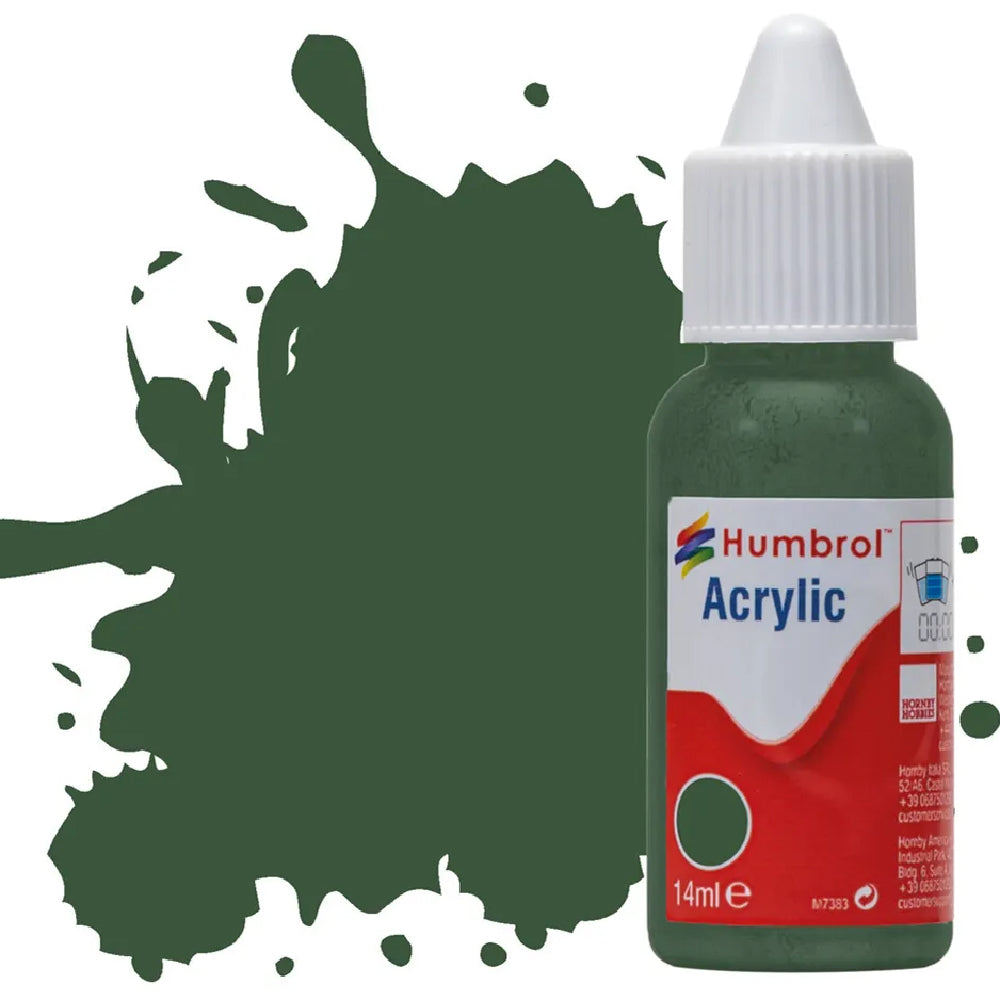 Humbrol Cockpit Green Matt Acrylic Hobby Paint 14ml Dropper Bottle