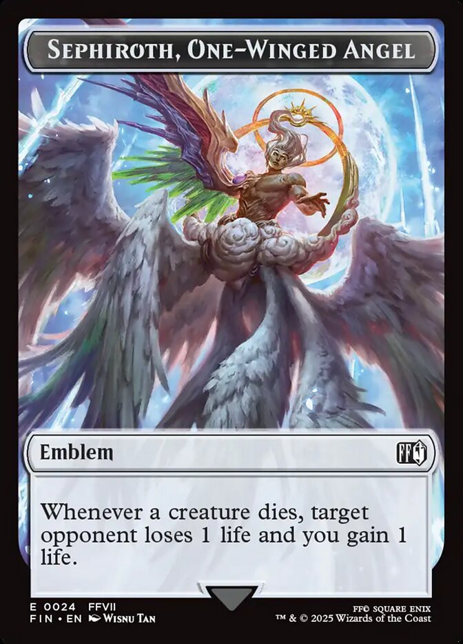 Final Fantasy Sephiroth, One-Winged Angel Emblem Token #024 Card Front