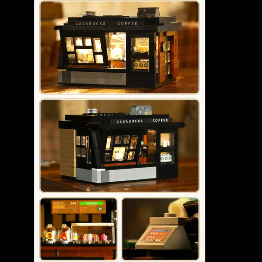 Model coffee shop building with ...