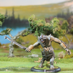 Armoured Tjitnir by Oakbound Studio. A lead pewter miniature of a mountain goblin that can be assembled with or without armour