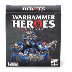 Games Workshop's Warhammer 40,000 Ultramarines Heroes blind box. This blind box contains 1 random space marine and there are 7 different versions to collect.