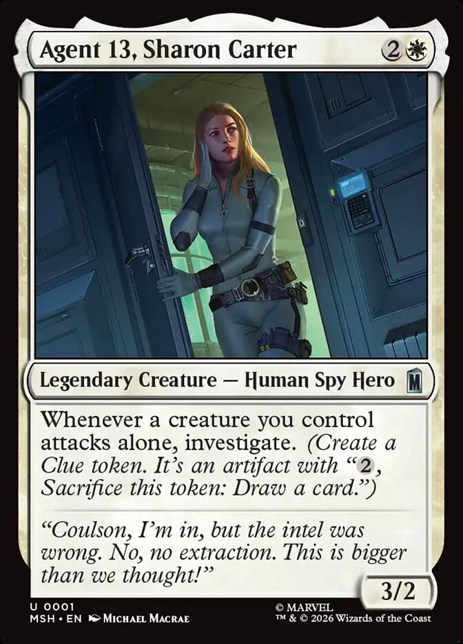 Marvel Superheroes Agent 13, Sharon Carter Card Front