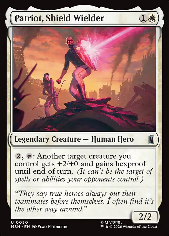 Marvel Superheroes Patriot, Shield Wielder Card Front