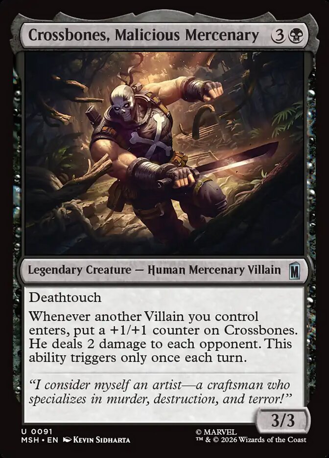 Marvel Superheroes Crossbones, Malicious Mercenary Card Front