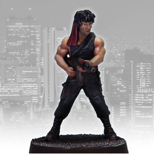 Nam Vet by Crooked Dice a white metal 28mm scale miniatures for your tabletop games representing an action hero holding a gun and ready to use his combat skills against the enemy