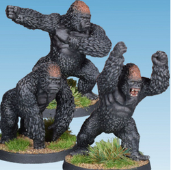 Great Apes by Crooked Dice.&nbsp; A set of three metal figures representing primates for your gaming table, dioramas and RPGs.