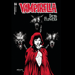 Vampirella Dead Flowers #4 by Dynamite Comics written by Sara Frazetta and Bob Freeman with art by Alberto Locatelli and with variant cover art D.