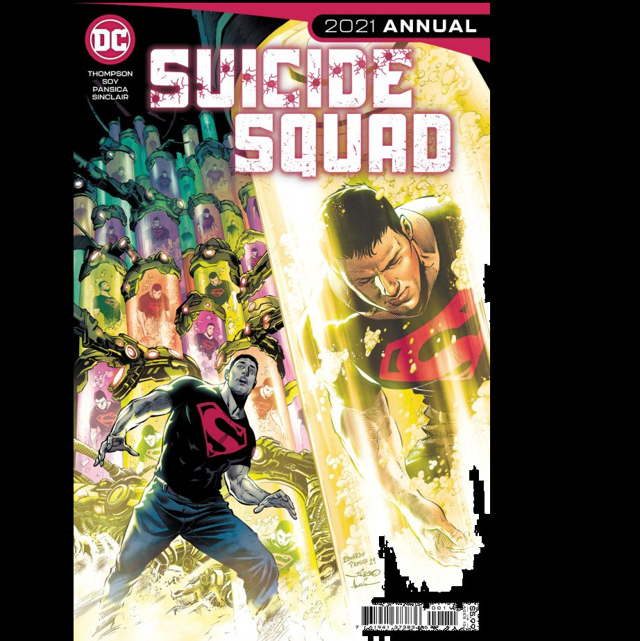 Suicide Squad 2021 Annual #1 from DC written by Robbie Thompson with art by Dexter Soy. Everyone questioned how the teen calling himself Conner Kent came to be recruited into the Suicide Squad by Amanda Waller. But as Superboy sneaks into the bowels of a top-secret Task Force X black site, what he finds changes all he thinks he knows about himself and his history.