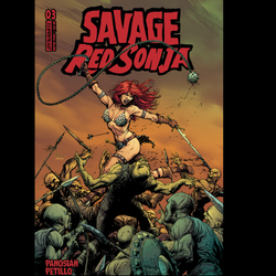 Savage Red Sonja #3 from Dynamite Comics by Dan Panosian with art by Alessio Petillo and variant cover art C.