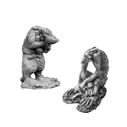 Classic Wood Folk by Oakbound Studio. A set of two lead pewter miniatures of classic folk creatures from the wood Oakbound studio