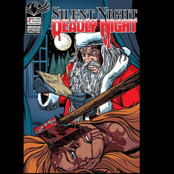 Silent Night Deadly Night #3 from American Mythology Productions by S A Check and James Kuhoric with art by Puis Calzada and with cover art A. Parker and Prudence are on a race against time to find the recently escaped psycho Santa, who's checking off his own personal naughty list one victim at a time 