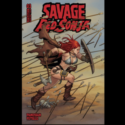 Savage Red Sonja #3 from Dynamite Comics by Dan Panosian with art by Alessio Petillo and variant cover art B.