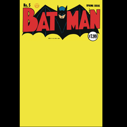 Batman #5 facsimile edition, with Blank Cover Variant, from DC written by Bill Finger with art by Bob Kane, Jerry Robinson and George Roussos.