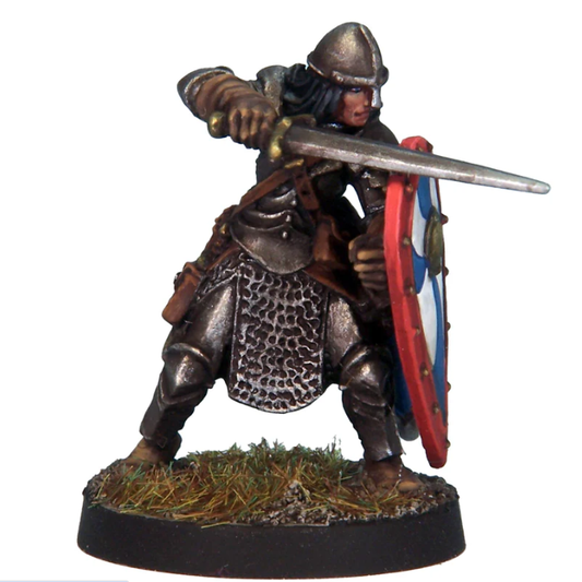 Female fighter miniature in plat...