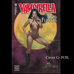 Vampirella Dead Flowers #1 by Dynamite Comics written by Sara Frazetta and Bob Freeman with Foil Cover G