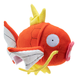 Pick up your own cuddly Pokémon plush and celebrate this much loved game franchise. This soft plush toy depicts the water type fish Pokémon Magikarp, with a charming corduroy fabric, this cuddly toy is a perfect gift for fans of Pokémon.