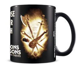 Dungeons and Dragons choose your path movie mug. A black mug based on the D&D movie with the words Choose Your Path making a great gift for yourself, a loved one or your DM.       