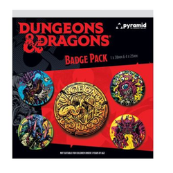 Dungeons & Dragons Beastly Badge Pack. Show off your love for the classic Role Playing Game Dungeons and Dragons with this pack of monster badges that you can add to your hat, bag, jacket and more.   