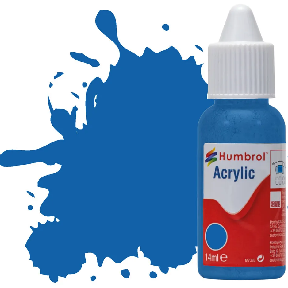 Humbrol 052 Baltic Blue Metallic Acrylic Paint Dropper Bottle (14ml)