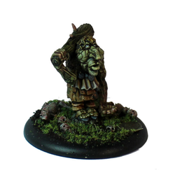 Boulderish “The Butcher” Joinstone by Oakbound Studio. A lead pewter miniature representing a spriggan holding a club