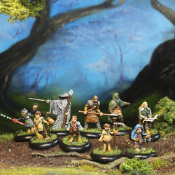 The Grey Company by Oakbound Studio. A pack of lead pewter miniatures of a travelling party on an epic journey making a great editon to your tabletop and RPGs.