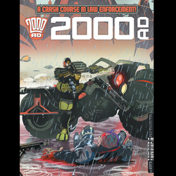 2000 AD #2373 from Rebellion Comics a crash course in future law enforcement. Steel your diodes, my Squaxx, as your weekly thirty-two pages of zarjazness crashes into this reality with the sole task of rewiring your imaginations