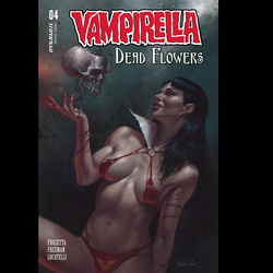 Vampirella Dead Flowers #4 by Dynamite Comics written by Sara Frazetta and Bob Freeman with art by Alberto Locatelli and with variant cover art A. 