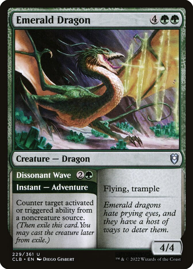 Emerald Dragon // Dissonant Wave - Commander Legends #229 Card Front