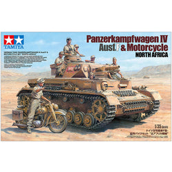 German Panzer IV & Motorcycle Tamiya 1/35 Scale Tank