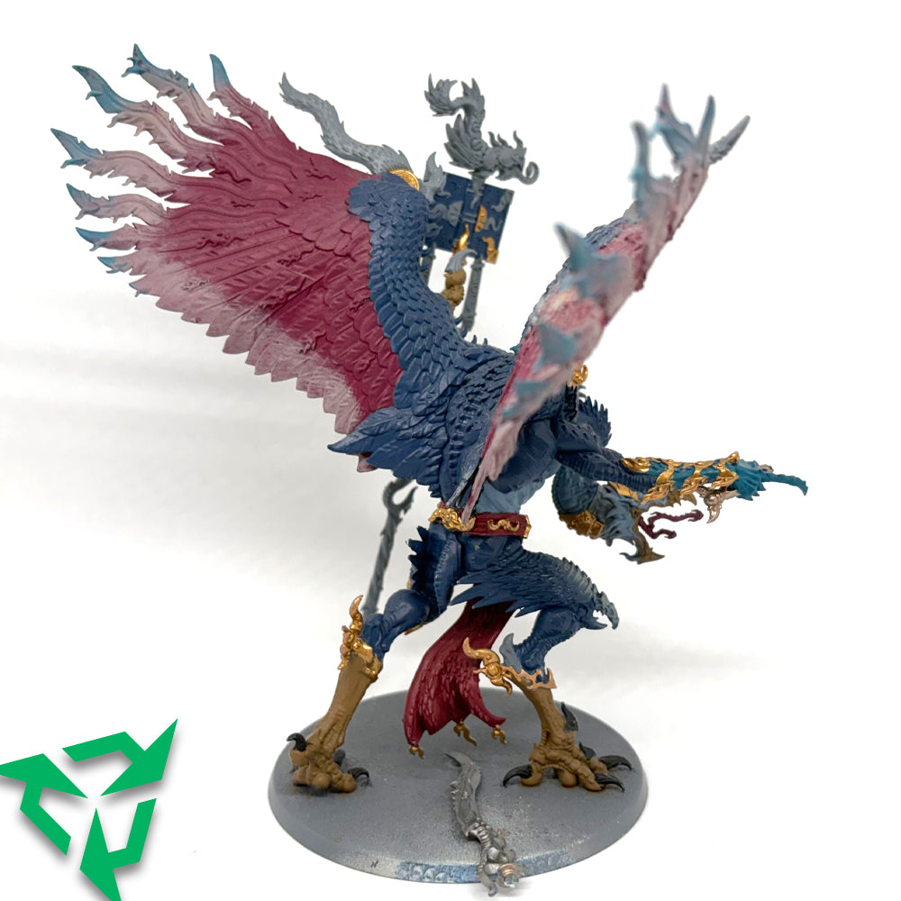 rear-view Warhammer Lord of Change Miniature