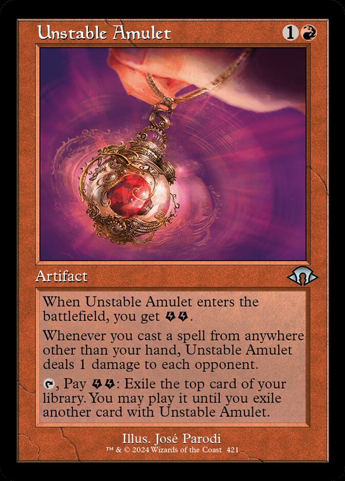 Unstable Amulet Retro Frame MTG Single | MH3 #421