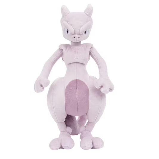 A light pink plush toy of Mew, a...