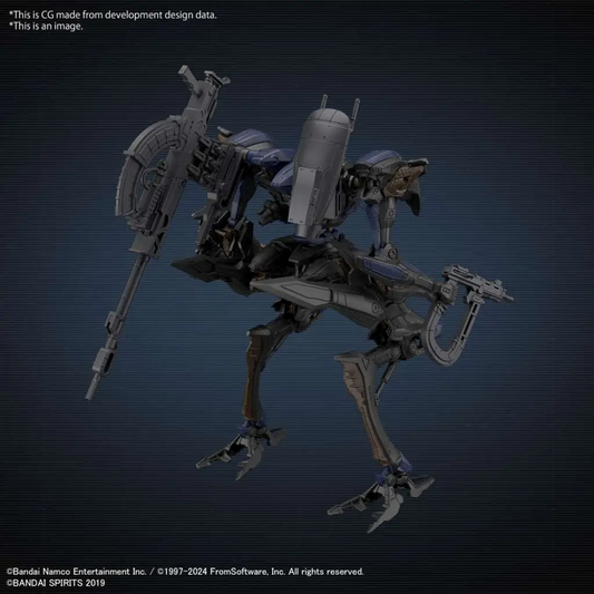 Mechanical figure with a dark bl...