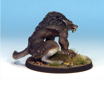 Statue of a werewolf sitting on ...