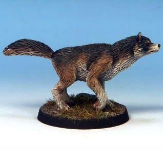 Dire Wolf E resin miniature in a...
