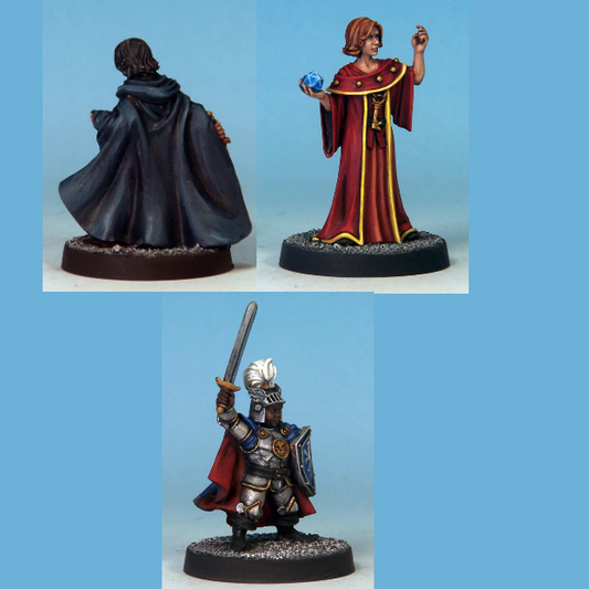 Set of three white metal miniatu...