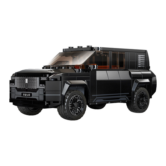 A black toy armored vehicle mode...