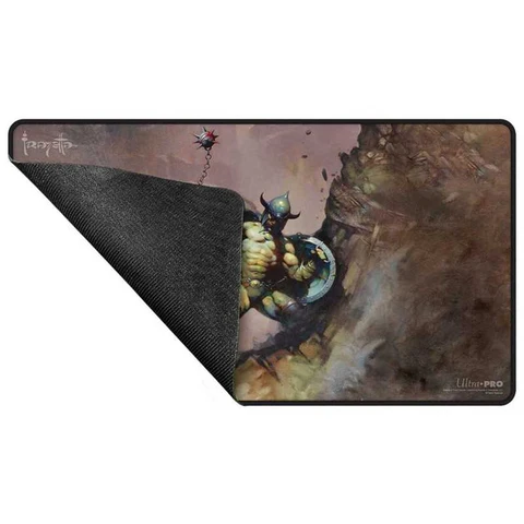 Artist Spotlight: Frank Frazetta - Warrior with Ball and Chain Black Stitched Playmat
