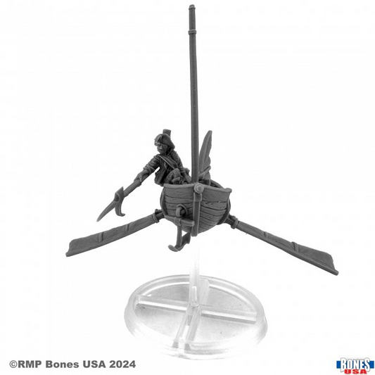 Gray model of a ship with a figu...
