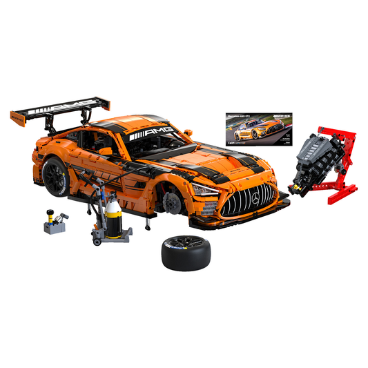 Orange and black model car with ...