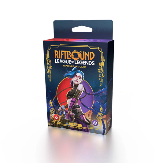 Boxed Riftbound Jinx deck showin...