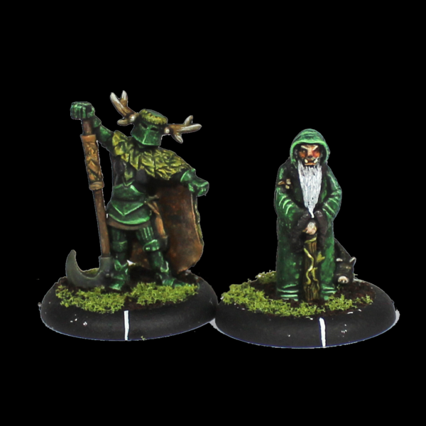 Lords of Winter by Oakbound Studio. A pack of 2 lead pewter miniatures supplied with 30mm round lipped bases. One of Mr MLGs favourites from the range especially the Green Knight with his giant weapon, two miniatures full of character for your tabletop.