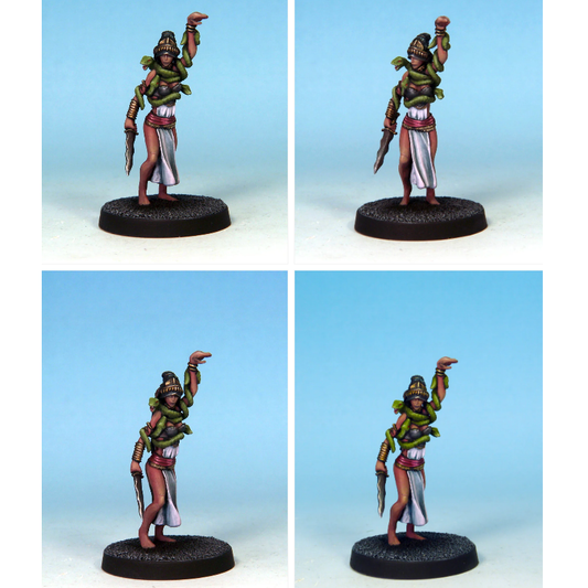 A female figure with long hair, ...